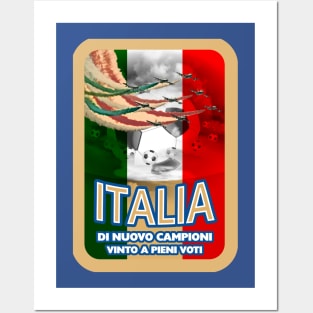 Italia European Football Won with Flying Colours Posters and Art